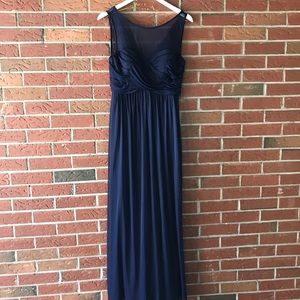 David’s Bridal Navy Blue Bridesmaids Dress